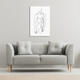 line art of male body Canvas Print - White / 91cm / 61cm - thumbnail 2