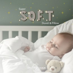 4.5 Tog Lightweight Baby Cot Bed Duvet and Pillow Set - White - thumbnail 5