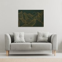 Golden mountain line art Canvas Print - Yellow / 41cm / 61cm - image 1