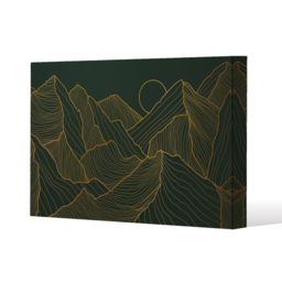 Golden mountain line art Canvas Print - Yellow / 41cm / 61cm - thumbnail 2
