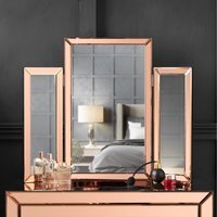 Paloma Luxury Tri-Fold Folding Vanity Mirror  - Rose Gold