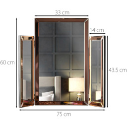 Paloma Luxury Tri-Fold Folding Vanity Mirror  - Rose Gold - thumbnail 4