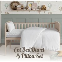 9 Tog winter Baby Cot Bed Duvet and Pillow Set - White
