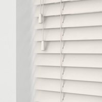 Wooden Venetian Blinds With Strings - Fog White / 40cm