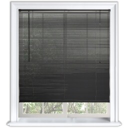 25mm PVC Venetian Blinds Windows Easy Fit - Dark Grey / 90 x 160 - thumbnail 4