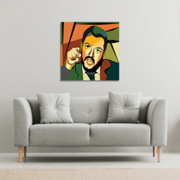 cubism art style, politician Canvas Print - Orange / 114cm - thumbnail 2