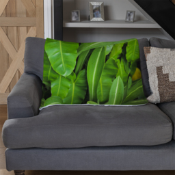 Abstract Background Of Dark Green Leaves Blanket - Green - thumbnail 3