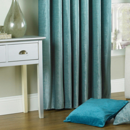 Wellesley Semi-Plain Eyelet Curtain Pair - Duck Egg / 229cm - thumbnail 4