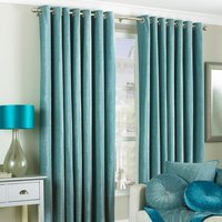 Wellesley Semi-Plain Eyelet Curtain Pair - Duck Egg / 229cm - thumbnail 1