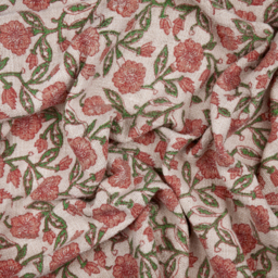 Delphine Printed Cotton Throw - Coral - thumbnail 3