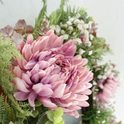 Luxury Artificial Wreath - Pink Floral Wreath / 45cm - thumbnail 4