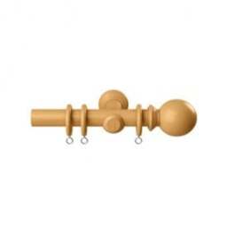28mm Woodland Natural Oak Curtain Pole Set - Natural Oak / 70cm - thumbnail 2