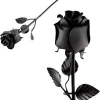 World of Nature Handcrafted Iron Rose for Anniversary - Black Forged Iron - Black - image 1
