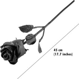 World of Nature Handcrafted Iron Rose for Anniversary - Black Forged Iron - Black - thumbnail 4