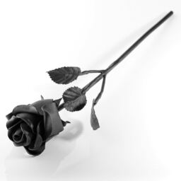 World of Nature Handcrafted Iron Rose for Anniversary - Black Forged Iron - Black - thumbnail 2