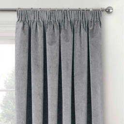 Oxford Blackout Velvet Supersoft Tape Top Single Door Curtain - Grey - thumbnail 3