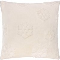 Snowflakes Faux Fur Feather Polyester Cushion Cushion - Off White