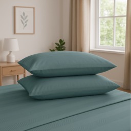 Waffle Stripe Duvet Cover Set Soft Polycotton Blend - Marley - Marley / Double - thumbnail 3