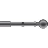 22-25mm Ball End Metal Eyelet Extendable Curtain Pole Set - Charcoal / 170cm