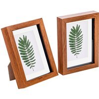 "3D Box Photo Frame - 5x7"" with 4 x 6"" Mount - Pack of 2 - Dark Wood"