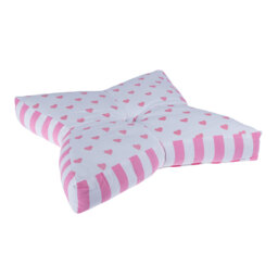 Pink Hearts Star Floor Cushion - Pink - thumbnail 2