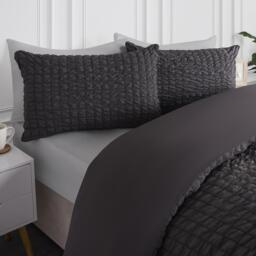 Geo Seersucker Duvet Set - Charcoal / King - thumbnail 2