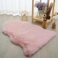 Luxury Faux Fox Fur Rug - Pink - thumbnail 1