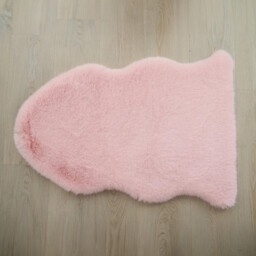 Luxury Faux Fox Fur Rug - Pink - thumbnail 3