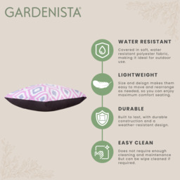 Printed Outdoor Garden Scatter Cushion - Pink Grey / 6 - thumbnail 4