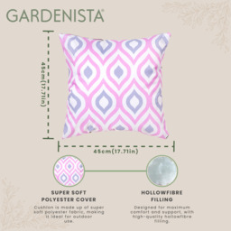 Printed Outdoor Garden Scatter Cushion - Pink Grey / 6 - thumbnail 5