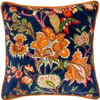 Georgia Printed Velvet Cushion - Royal Blue / Polyester - image 1