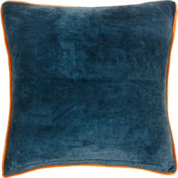 Georgia Printed Velvet Cushion - Royal Blue / Polyester - thumbnail 3