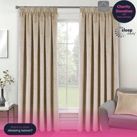 Pair of Oxford Blackout Velvet Supersoft Tape Top - Cream / 117cm / 183cm