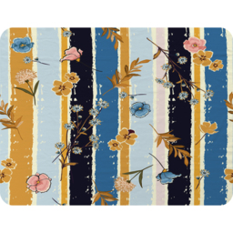 Beautiful Meadow Flowers On Candy Colorful Brush Stripe Blanket - Blue - thumbnail 2