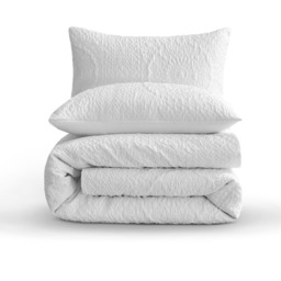 Deluxe Quilted Grandeur Pinsonic Duvet Sets - White / Single - thumbnail 4