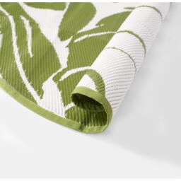 Palm Leaf Round Outdoor Rug - Green - thumbnail 5