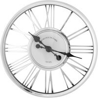 Silver Round 3D Clock