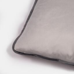 Pack of Matte Velvet Piped Edge Cushion Covers - Grey / 2 - thumbnail 3