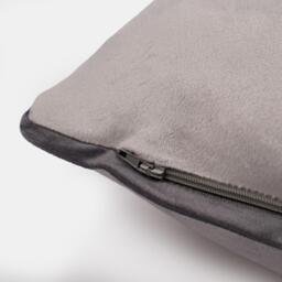Pack of Matte Velvet Piped Edge Cushion Covers - Grey / 2 - thumbnail 4