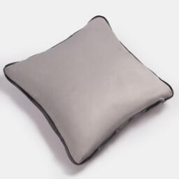 Pack of Matte Velvet Piped Edge Cushion Covers - Grey / 2 - thumbnail 2