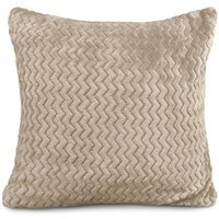 Snug Soft Chevron Patterned Mink Cushion Small - Latte / Polyester - image 1