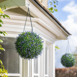Artificial Lavender Topiary Hanging Balls Set of 2 - Purple - thumbnail 2
