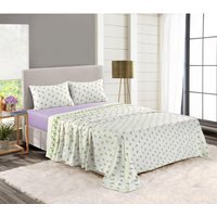 Rosebud Flannelette Sheet Set - Lilac / King