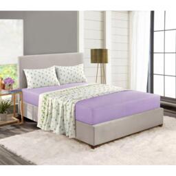 Rosebud Flannelette Sheet Set - Lilac / King - thumbnail 2