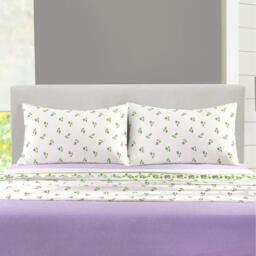 Rosebud Flannelette Sheet Set - Lilac / King - thumbnail 4
