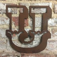Personalised Metal lettering , Personalised Gift , Rusty Carnival Letter U - rusty
