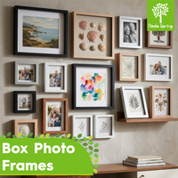 "3D Box Photo Frames - 5 x 7"" - Light Wood - Pack of 5 - Brown"