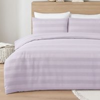 Waffle Stripe Duvet Cover Set Soft Polycotton Blend - Berries - Berries / Single - image 1