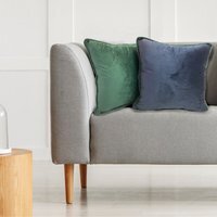 Piped Velvet Cushion Cover (43x43) - navy - image 1