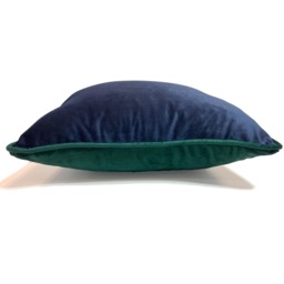 Piped Velvet Cushion Cover (43x43) - navy - thumbnail 2